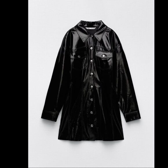 Zara Faux Leather Dress - Picture 4 of 6